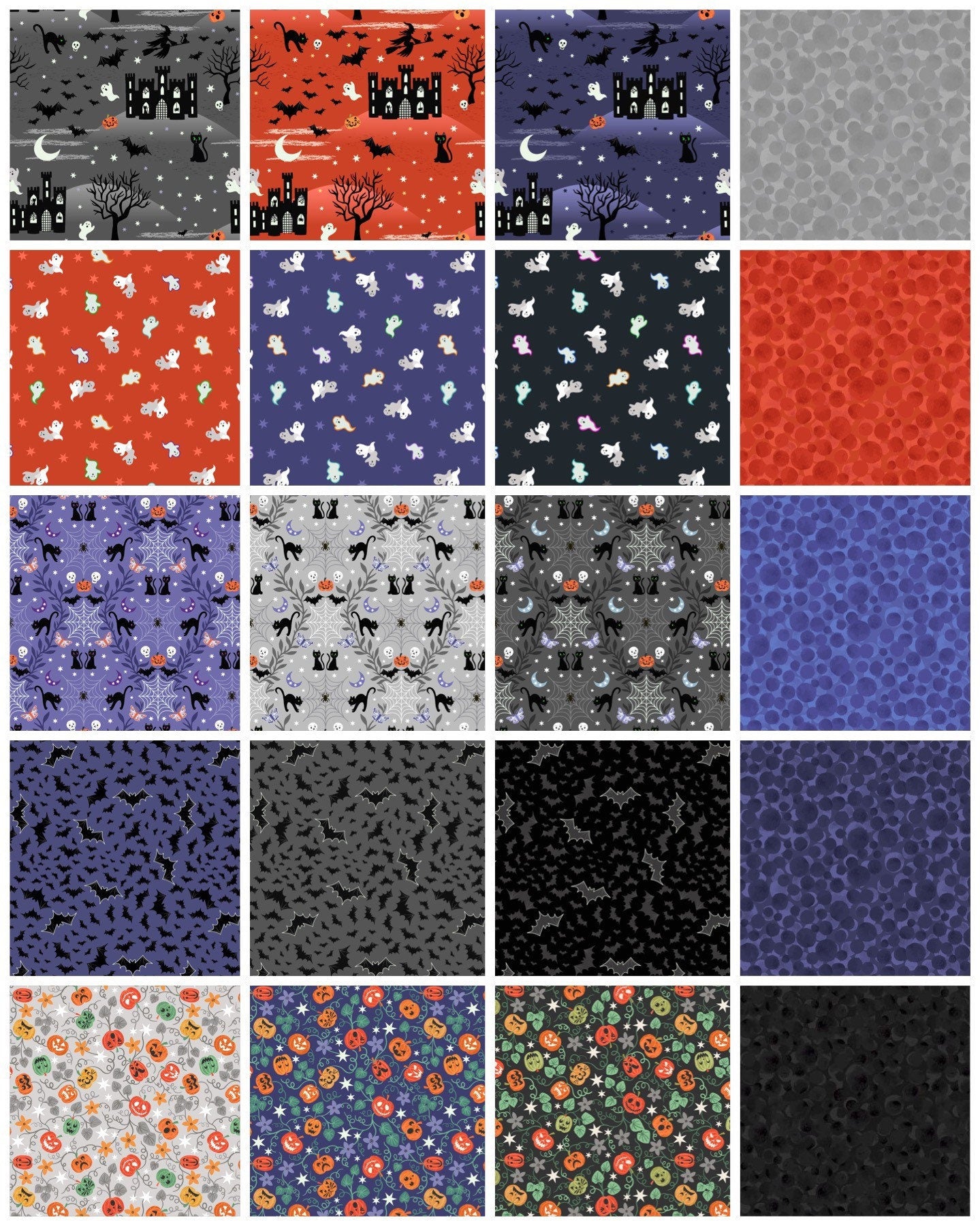 LAST ONE! Glowing Fabrics Lewis & Irene Castle Spooky Fabric Collection 20 Piece Fat Quarter Bundle Premium 100% Cotton Fabrics