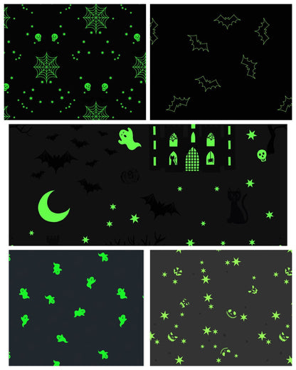 GLOWING FABRICS!! Lewis & Irene Castle Spooky Fabric Collection 10 Yard Bundle (No Repeats) Premium 100% Cotton Fabric