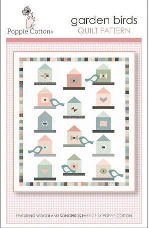 LAST ONE!! Poppie Cotton Garden Birds Quilt Pattern Finished Size 62”x68”