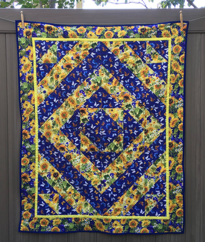 Fabric Cafe Kaleidoscope Quilt Pattern (uses only 3YDS of fabric) Finished Size 46”x58”