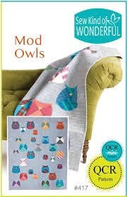 Sew Kind of Wonderful Mod Owls Quilt Pattern Finished Size 62”x75”