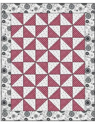 Fabric Cafe Pinwheel Quilt Pattern (uses only 3YDS of fabric) Finished Size 46”x58”