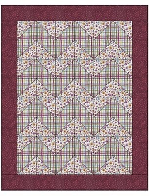 Fabric Cafe Chevron Quilt Pattern (uses only 3YDS of fabric) Finished Size 46”x58”