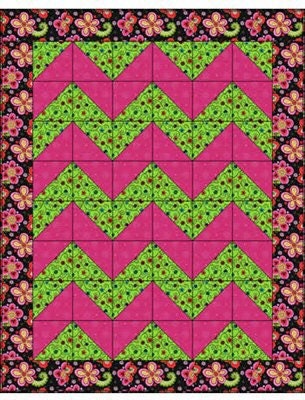 Fabric Cafe Chevron Quilt Pattern (uses only 3YDS of fabric) Finished Size 46”x58”