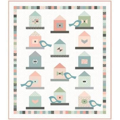 LAST ONE!! Poppie Cotton Garden Birds Quilt Pattern Finished Size 62”x68”