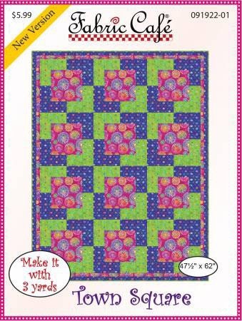 Fabric Cafe Town Square Quilt Pattern Finished Size 47.5”x62”