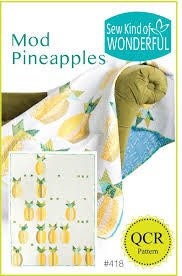 Sew Kind of Wonderful Mod Pineapples Quilt Pattern Finished size 56”x74”