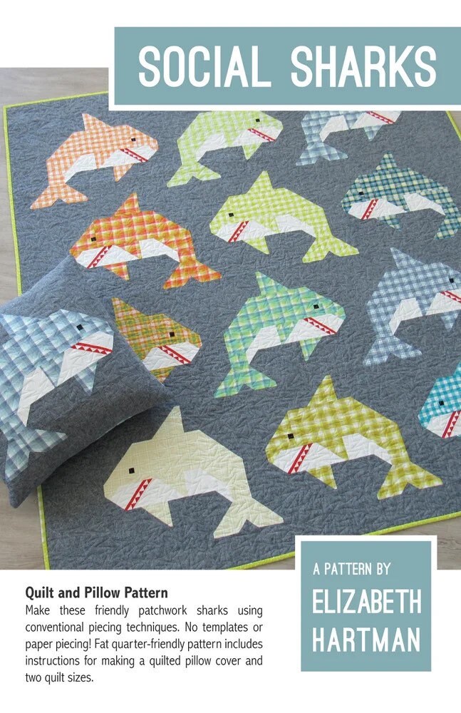 Elizabeth Hartman Social Sharks Pattern (3 Size Variations Per Pattern)