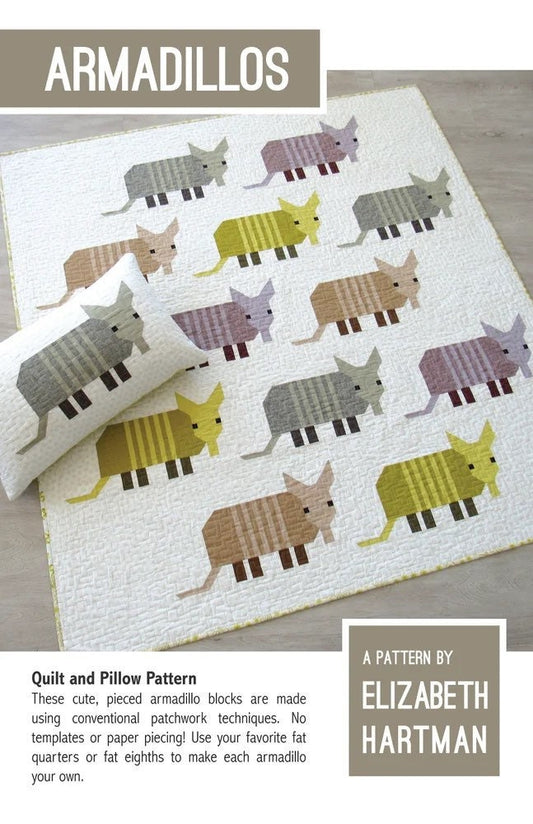 Elizabeth Hartman Armadillos Pattern (3 Size Variations Per Pattern)