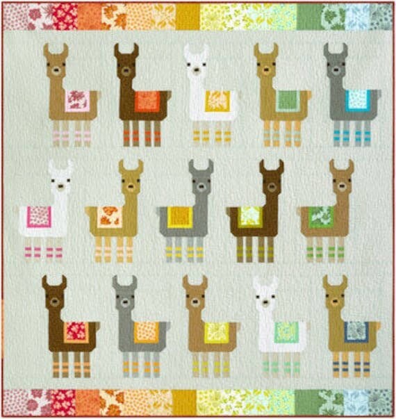 Elizabeth Hartman Little Llamas Pattern (3 Size Variations Per Pattern)