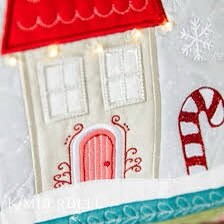 Kimberbell Candy Cane Lane Bench Pillow Collection (Machine Embroidery CD, Fabric Kits, & Embellishment Kits Available)