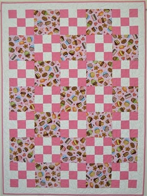 Fabric Cafe Nine Plus One Quilt Pattern (uses only 3YDS of fabric) Finished Size 41.5”x56.5”