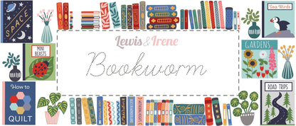 LAST BOLT!! Lewis & Irene Bookworm Fabric Collection Book Covers on Grey/Black Premium 100% Cotton Quilt Shop Quality Fabrics