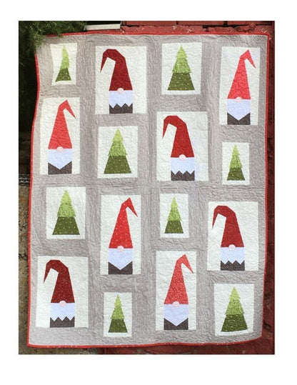 Digital Download Cotton Street Commons A Tale of Two Gnomes Quilt Pattern Finished Size 60"x72"