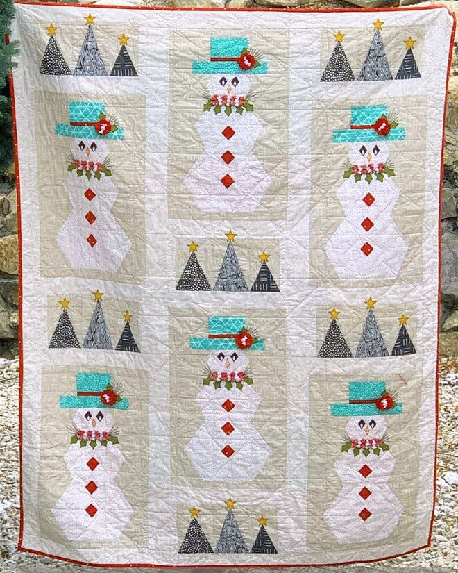 Digital Download Cotton Street Commons Do You Want to Sew a Snowman? Quilt Pattern Finished Size 60"x73"