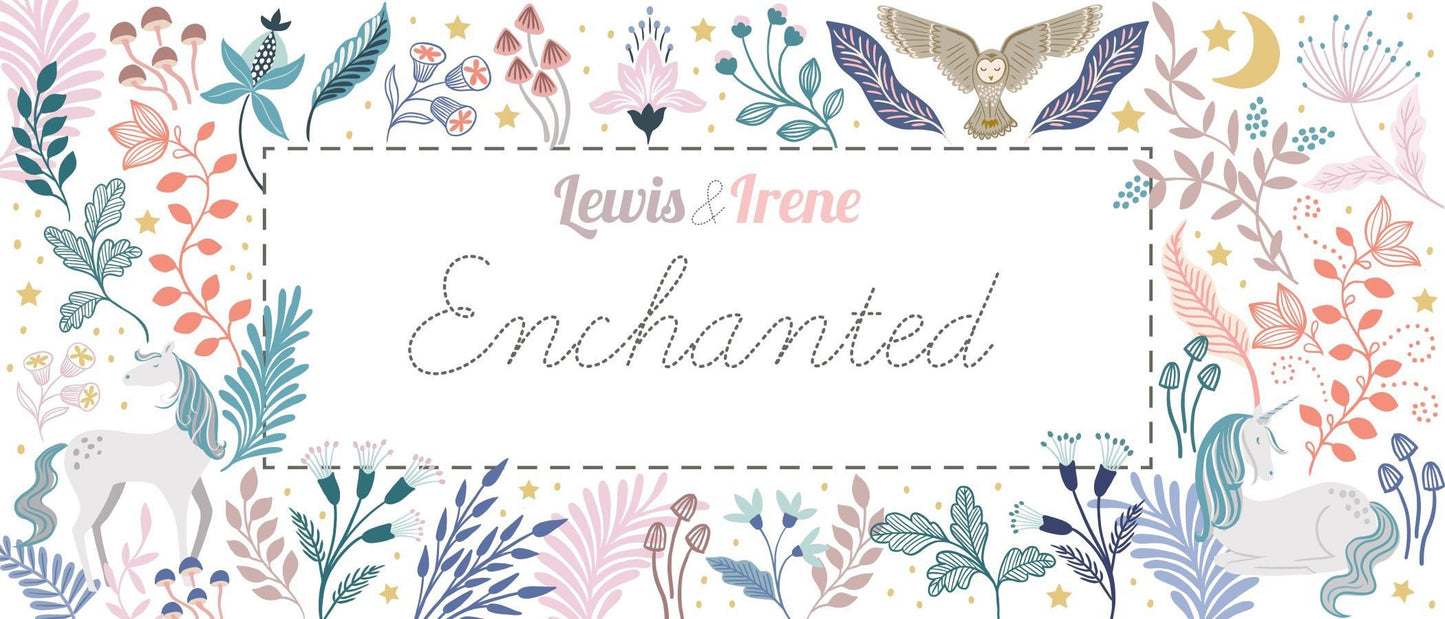 LAST BOLT! Lewis & Irene Enchanted Fabric Collection Metallic Copper Enchanted Owl on Pink Premium 100% Cotton Quilt Shop Quality Fabrics