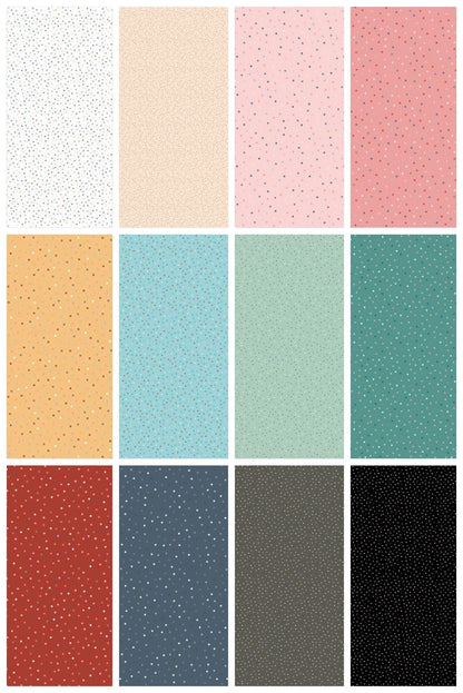 Poppie Cotton Country Confetti Blenders Fabric Collection Country Confetti on Lakehouse Teal Premium 100% Cotton Fabrics