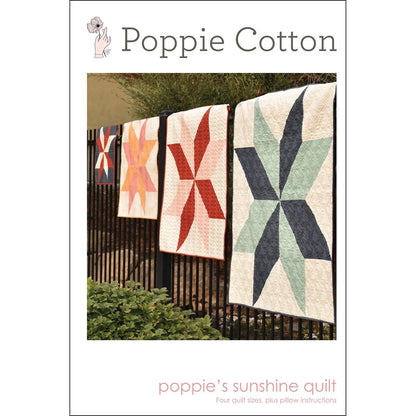 Poppie Cotton 50" Sunshine Star Quilt Kit Featuring Poppie Cotton Country Confetti Fabrics Blue Ribbon/Speckled Hen Red/Marshmallow