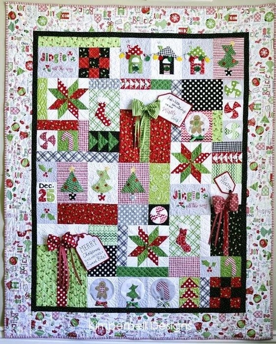 Kimberbell Jingle All The Way Quilt Machine Embroidery CD (Optional Fabric/Backing Kit Available)