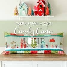 Kimberbell Candy Cane Lane Bench Pillow Collection (Machine Embroidery CD, Fabric Kits, & Embellishment Kits Available)