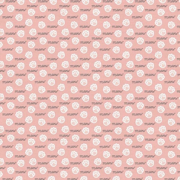 Paintbrush Studio Tails & Whiskers Fabric Collection Meow on Pink Premium 100% Cotton Quilt Shop Quality Fabrics