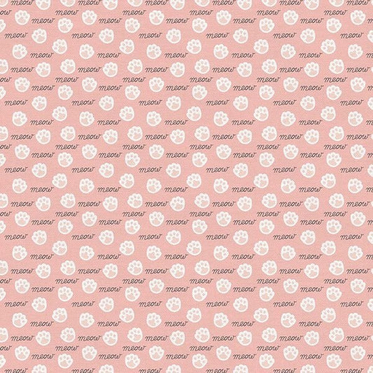 Paintbrush Studio Tails & Whiskers Fabric Collection Meow on Pink Premium 100% Cotton Quilt Shop Quality Fabrics