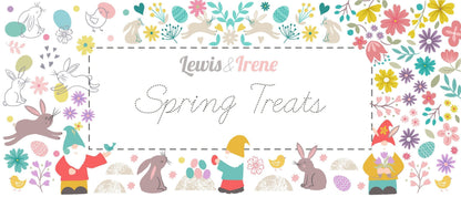 Lewis & Irene Spring Treats Fabric Collection Chicks and Bunnies on Yellow Premium 100% Cotton Quilt Shop Quality Fabrics