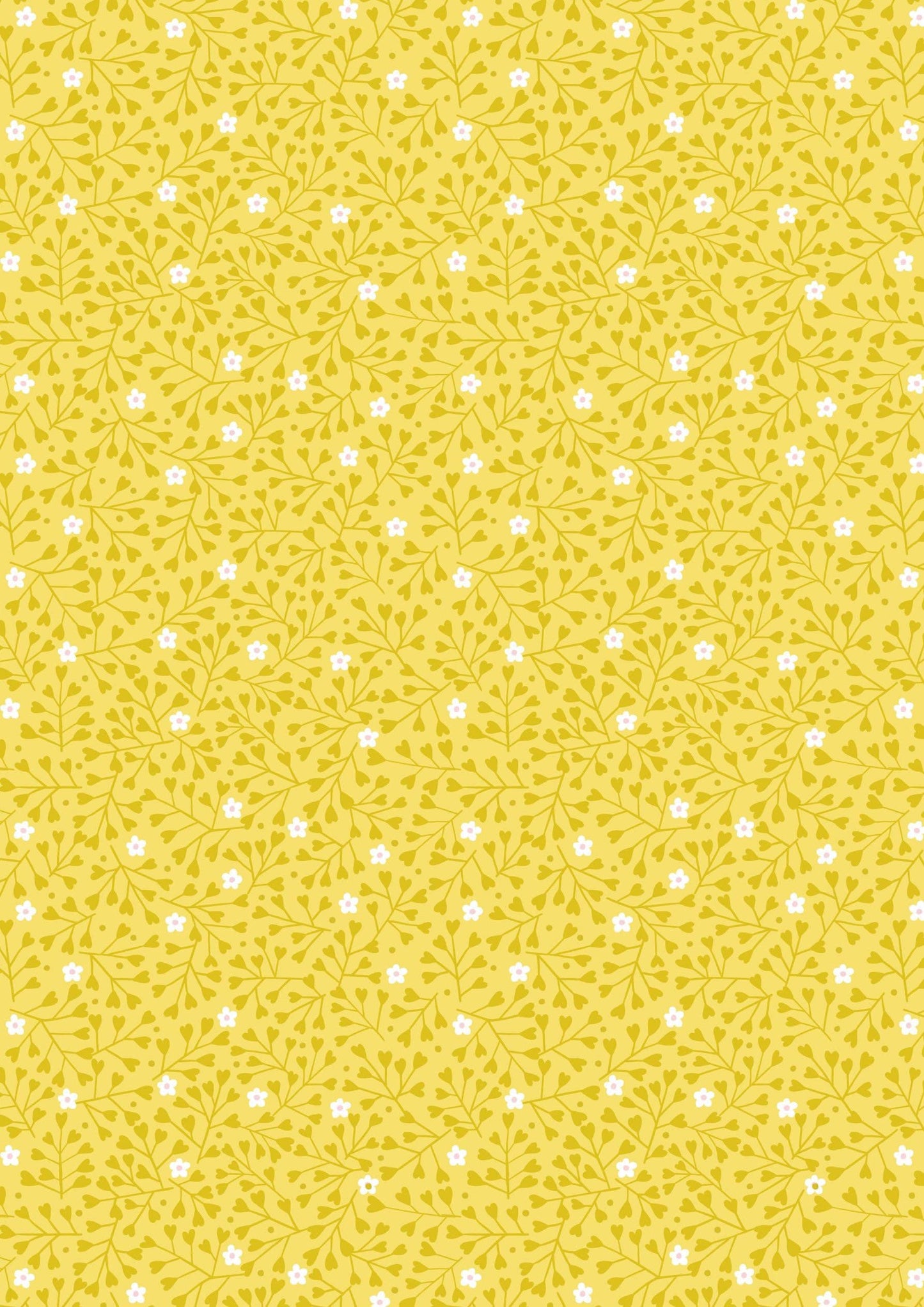 Lewis & Irene Spring Treats Fabric Collection Mini Heart Floral on Yellow Premium 100% Cotton Quilt Shop Quality Fabrics