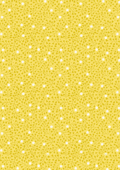 Lewis & Irene Spring Treats Fabric Collection Mini Heart Floral on Yellow Premium 100% Cotton Quilt Shop Quality Fabrics