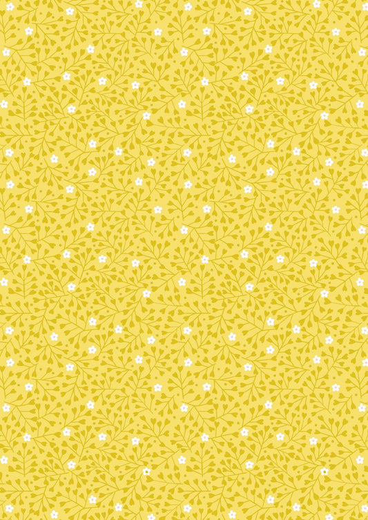 Lewis & Irene Spring Treats Fabric Collection Mini Heart Floral on Yellow Premium 100% Cotton Quilt Shop Quality Fabrics