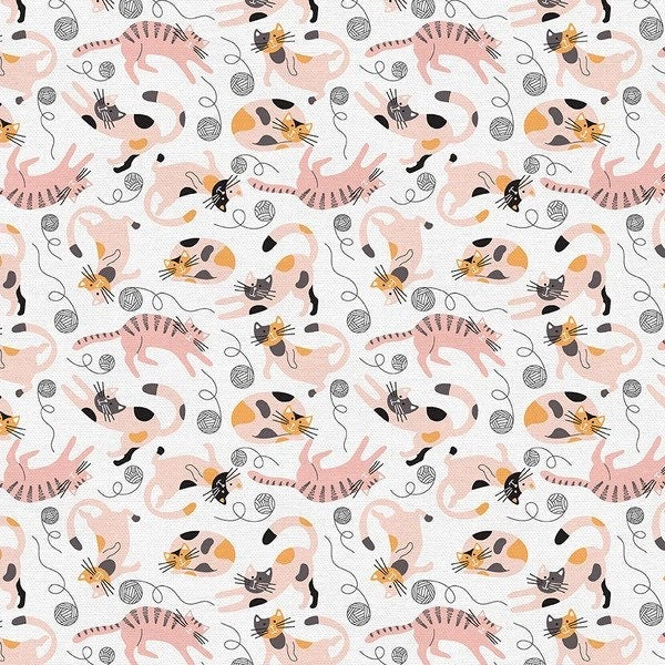 LAST BOLT! Paintbrush Studio Tails & Whiskers Fabric Collection Cat Play on Cream Premium 100% Cotton Quilt Shop Quality Fabrics