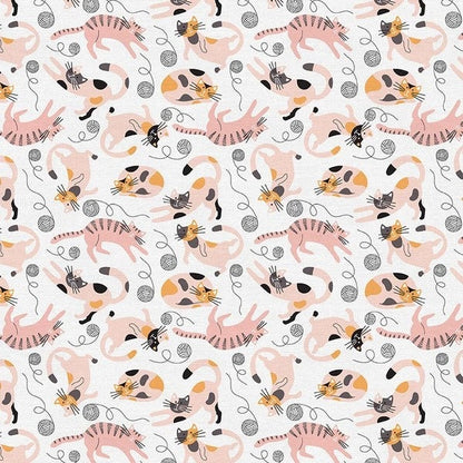 LAST BOLT! Paintbrush Studio Tails & Whiskers Fabric Collection Cat Play on Cream Premium 100% Cotton Quilt Shop Quality Fabrics