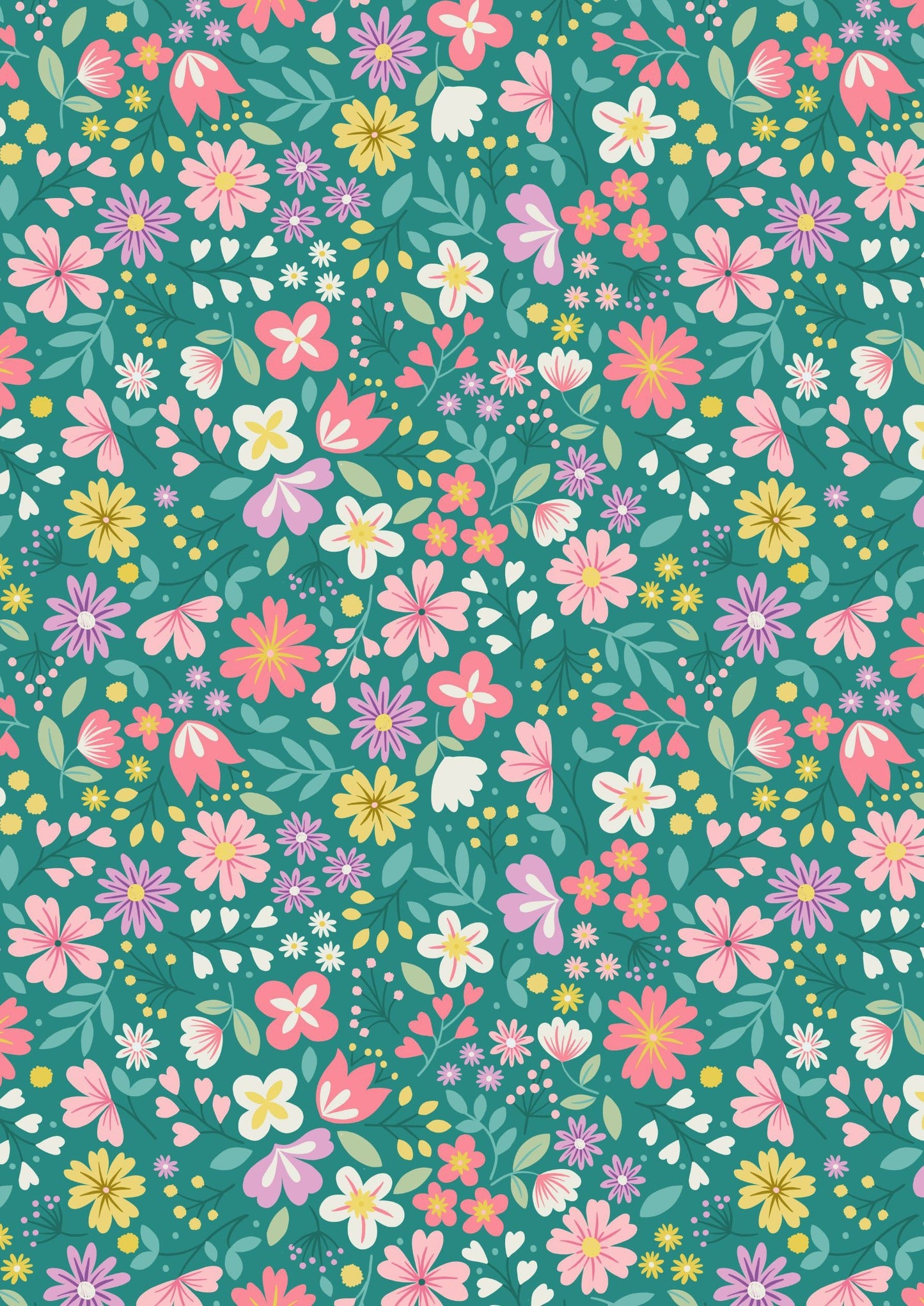 Lewis & Irene Spring Treats Fabric Collection Spring Floral on Green Premium 100% Cotton Quilt Shop Quality Fabrics