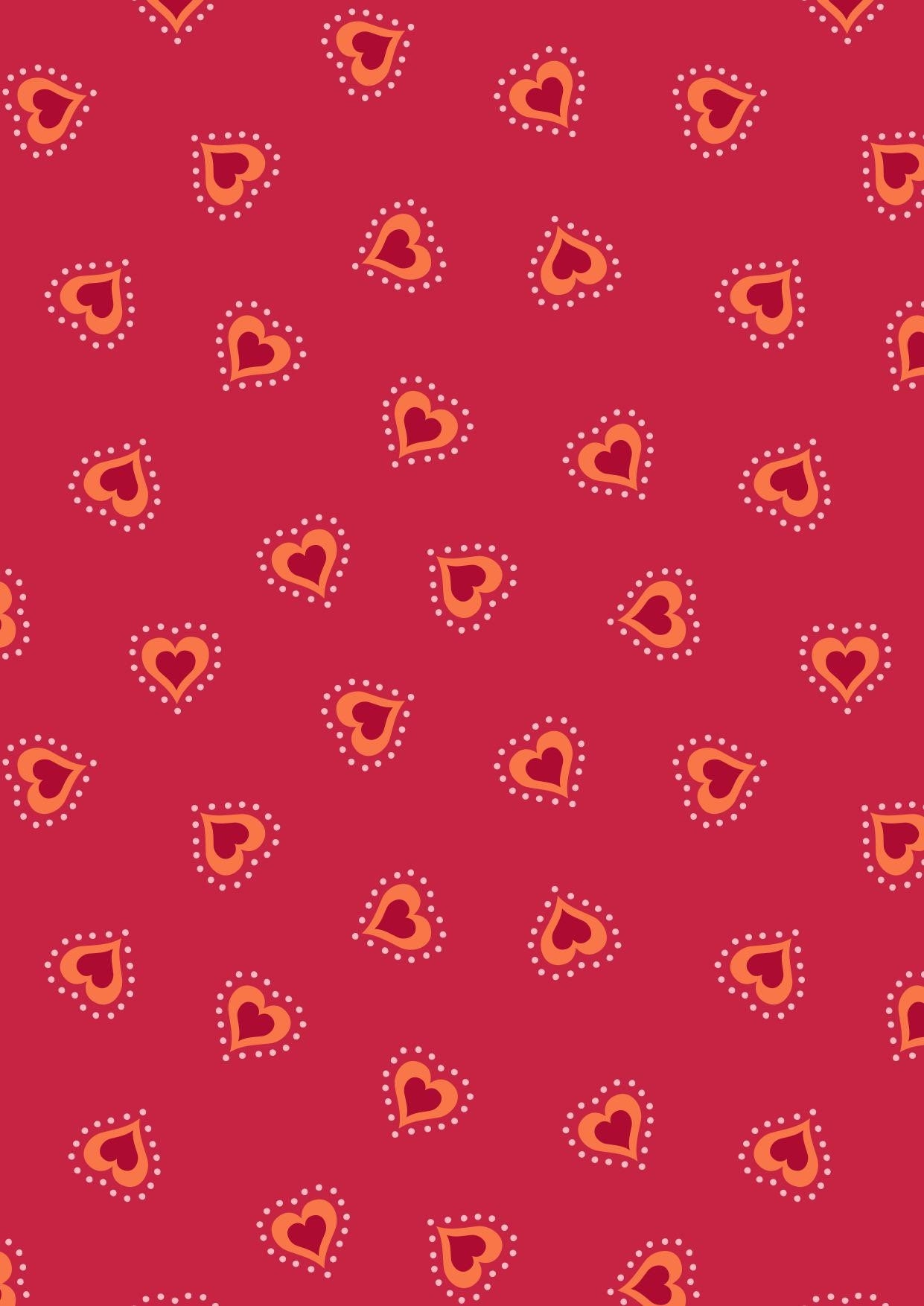 LAST BOLT! Lewis & Irene Little Matryoshka Fabric Collection Hearts on Red Premium 100% Cotton Quilt Shop Quality Fabrics