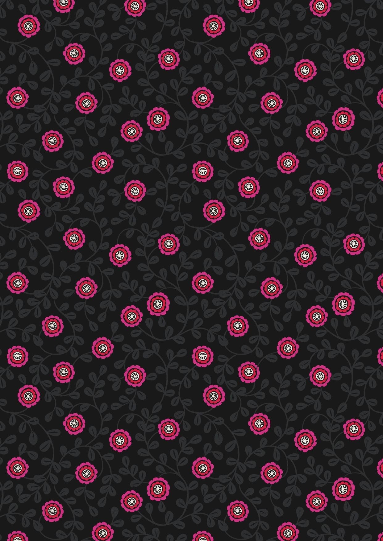 LAST BOLT! Lewis & Irene Little Matryoshka Fabric Collection Matryoshka Floral on Black Premium 100% Cotton Quilt Shop Quality Fabrics