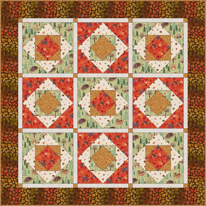 Lewis & Irene A Winter Nap Fabric Collection Quilt Kit #3 (Backing Included) Finished Size 48”x48” Premium 100% Cotton Fabrics