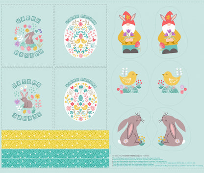 Lewis & Irene Spring Treats Fabric Collection Digital Print 36” Easter Bags and Stuffies Panel Premium 100% Cotton Quilt Shop Quality Fabric