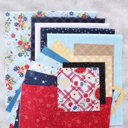 Kimberbell Red, White, & Bloom Quilt Collection (M.E. CD, Fabric Kits, Embellishment Kits, and Glide Thread Sets Available)