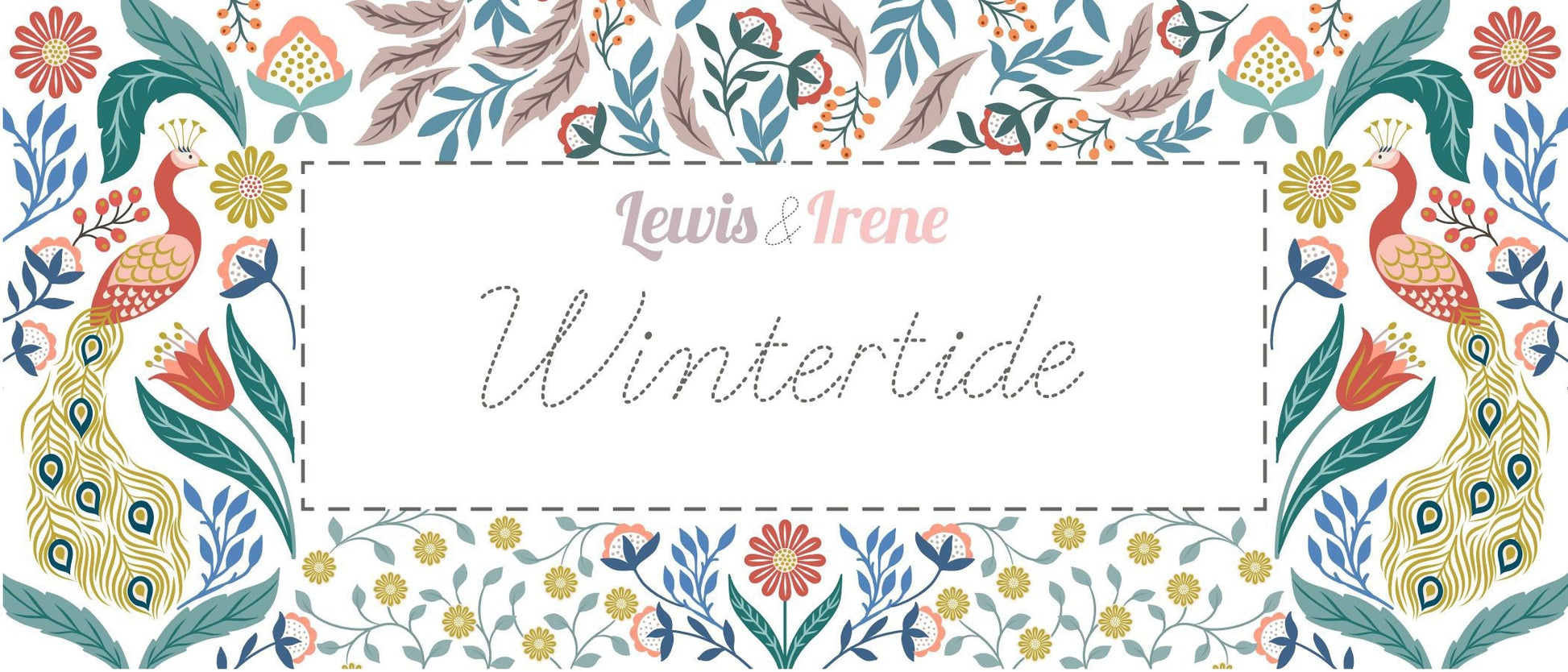 Lewis & Irene Wintertide Fabric Collection Metallic Gold Arts and Crafts on Pink Premium 100% Cotton Quilt Shop Quality Fabrics