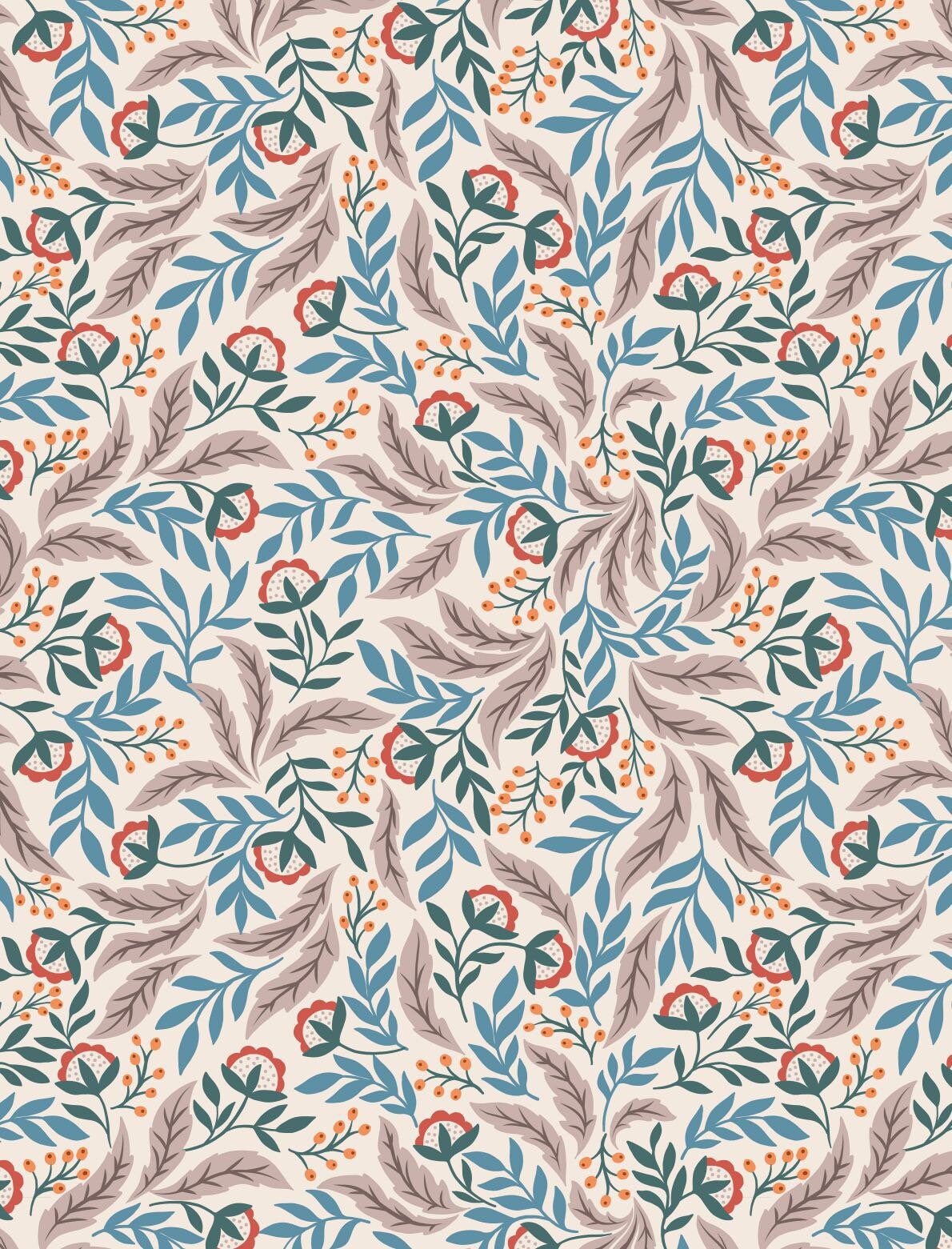 Lewis & Irene Wintertide Fabric Collection Metallic Copper Arts and Crafts on Cream Premium 100% Cotton Quilt Shop Quality Fabrics