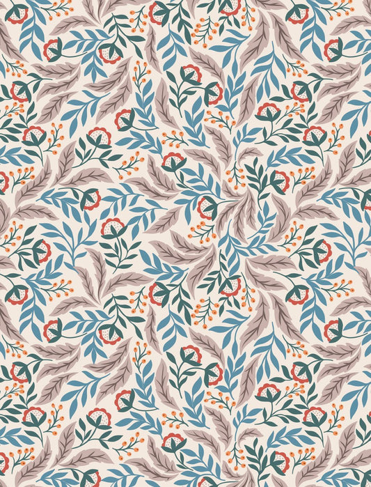 Lewis & Irene Wintertide Fabric Collection Metallic Copper Arts and Crafts on Cream Premium 100% Cotton Quilt Shop Quality Fabrics