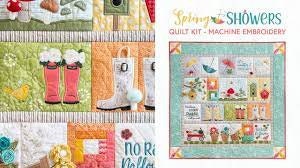 Kimberbell Spring Showers Quilt Collection (Machine Embroidery CD, Embellishment Kit, Fabric Kits, & Thread Sets Available)