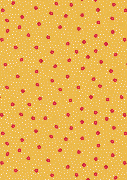 LAST BOLT! Lewis & Irene Little Matryoshka Fabric Collection Daisy Dots on Joyful Yellow Premium 100% CottonQuilt Shop Quality Fabrics