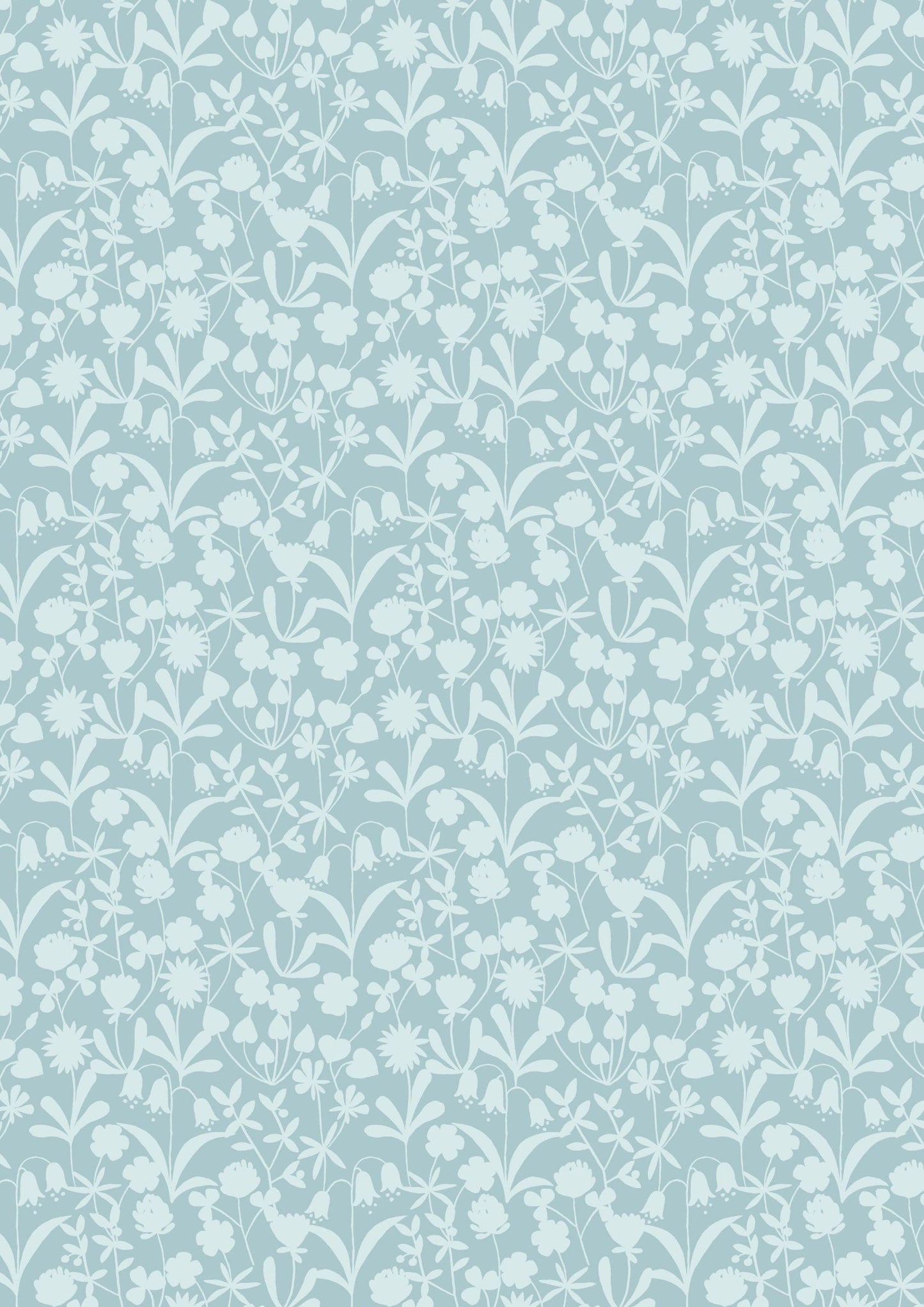 LAST BOLT!! Lewis & Irene Bluebell Wood Reloved Fabric Collection Floral Silhouette on Nighttime Premium 100% Cotton Fabrics