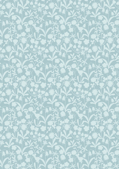 LAST BOLT!! Lewis & Irene Bluebell Wood Reloved Fabric Collection Floral Silhouette on Nighttime Premium 100% Cotton Fabrics