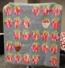 Sew Kind of Wonderful Mod Strawberries Quilt Pattern Finished Size: 61”x66”