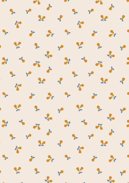 Lewis & Irene Wintertide Fabric Collection Metallic Gold Pears on Cream Premium 100% Cotton Quilt Shop Quality Fabrics