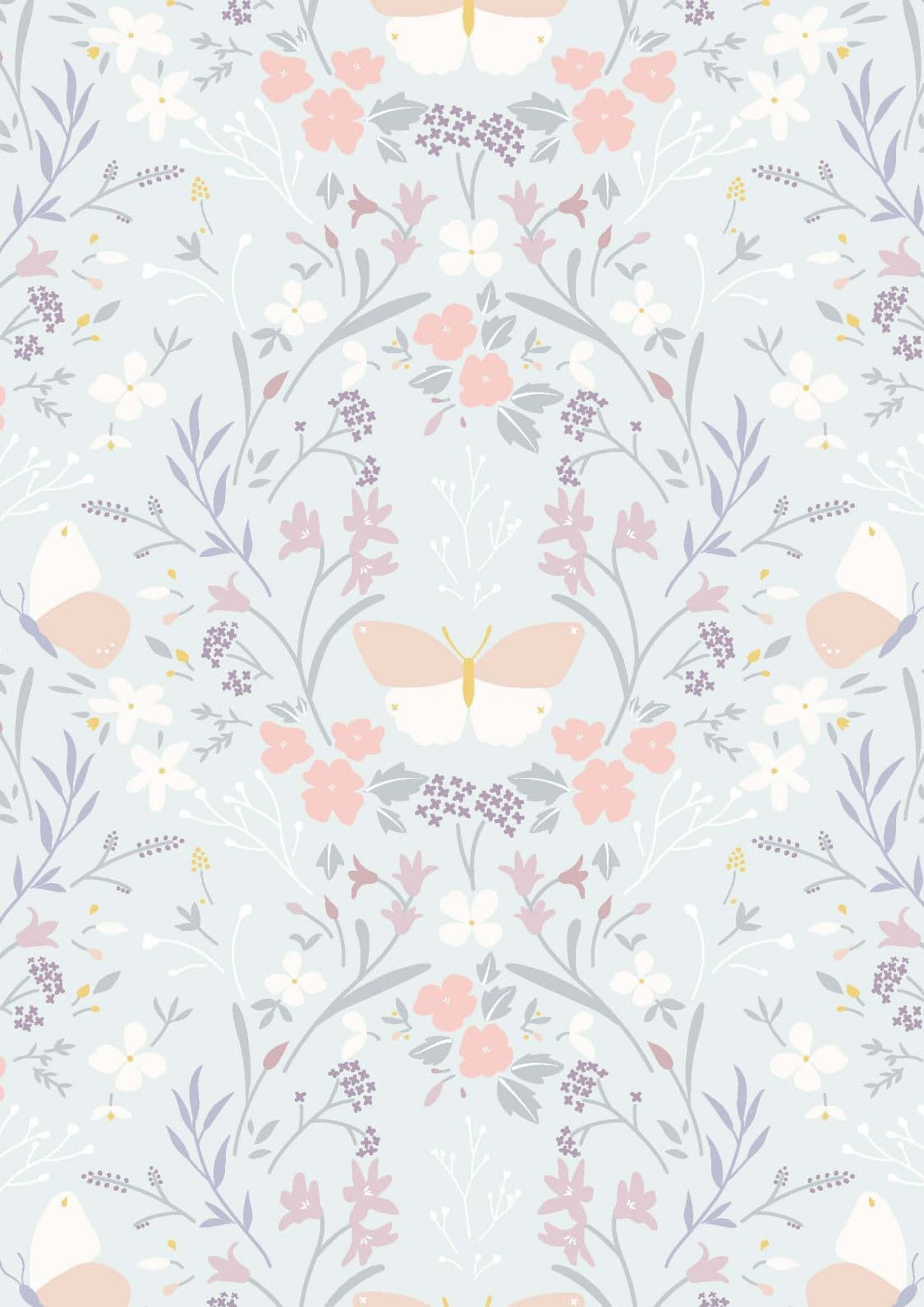 LAST BOLT! Lewis & Irene Heart of Summer Fabric Collection Floral Gathering on Duck Egg Blue Premium 100% Cotton Quilt Shop Quality Fabrics