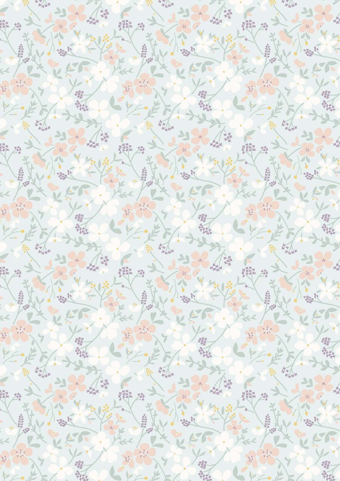 Lewis & Irene Heart of Summer Fabric Collection Sweet Meadow on Duck Egg Blue Premium 100% Cotton Quilt Shop Quality Fabrics