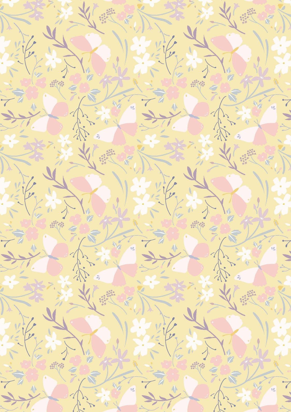 Lewis & Irene Heart of Summer Fabric Collection Butterfly Dance on Buttercup Yellow Premium 100% Cotton Quilt Shop Quality Fabrics